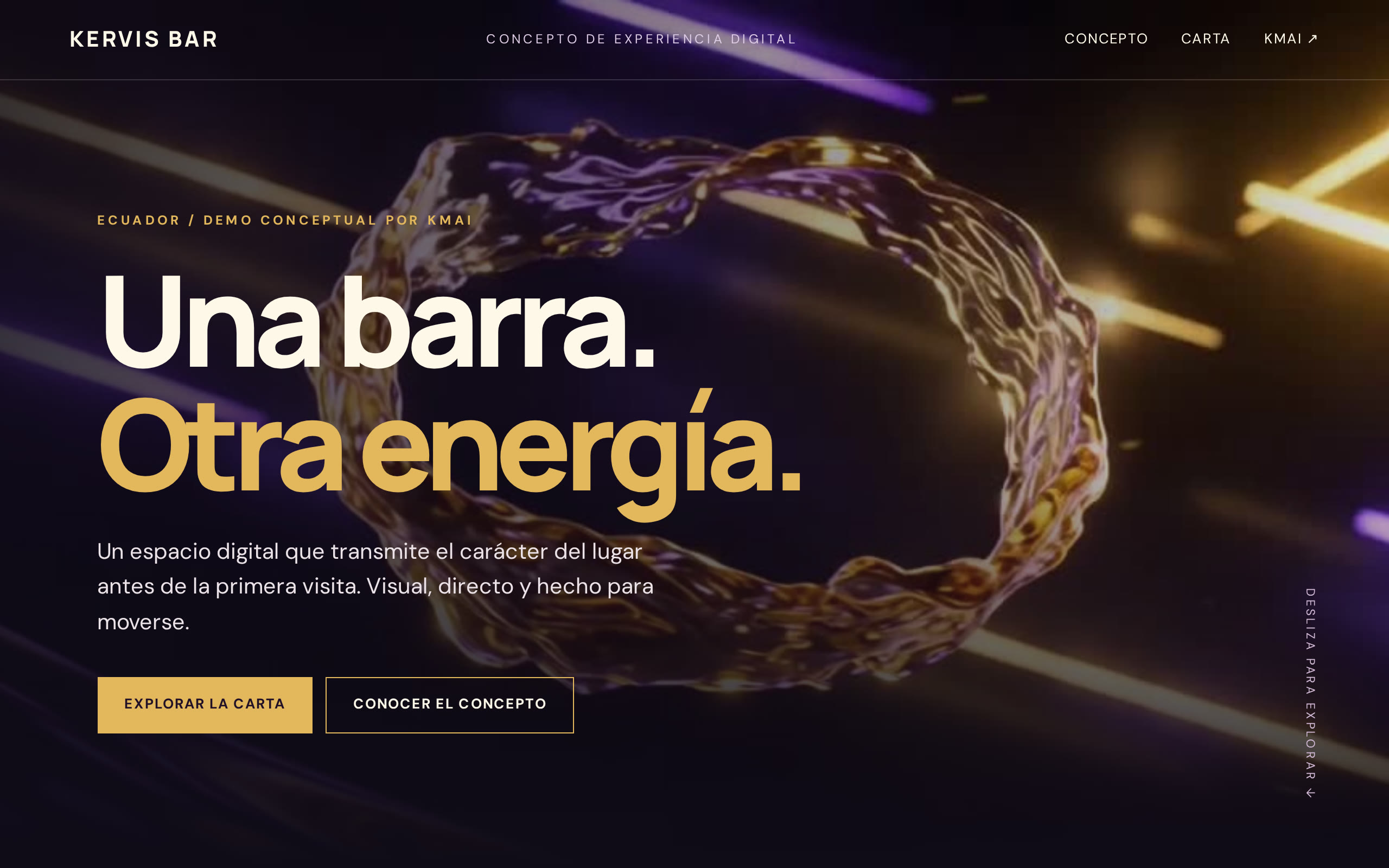 Portada del website de Kervis Bar